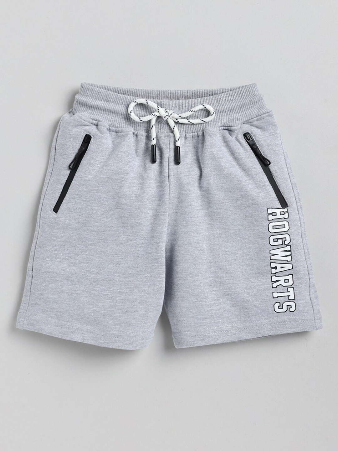 

Ginie Boys Mid Rise Pure Cotton Slim Fit Shorts, Grey
