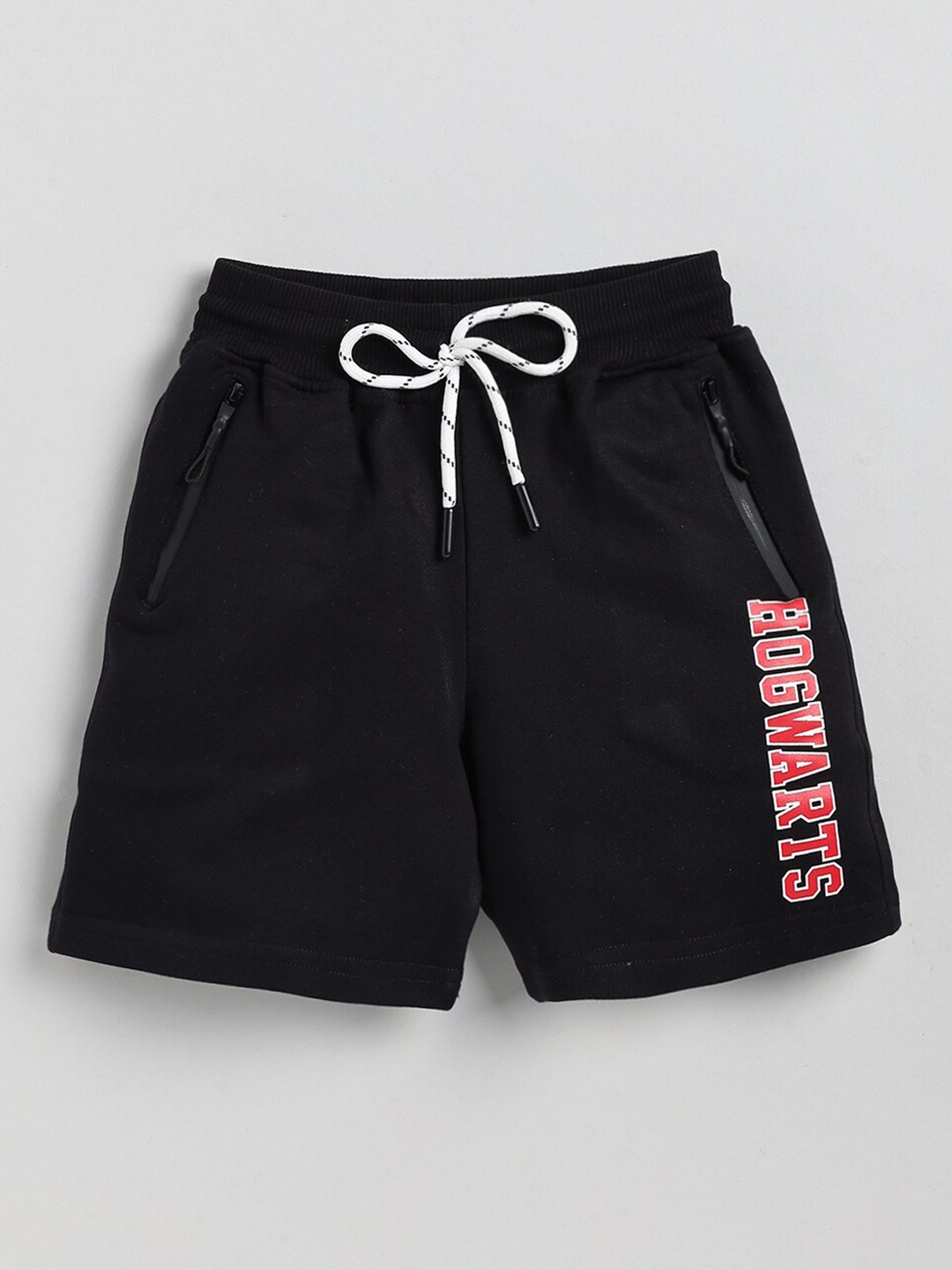 

Ginie Boys Mid Rise Pure Cotton Slim Fit Shorts, Black