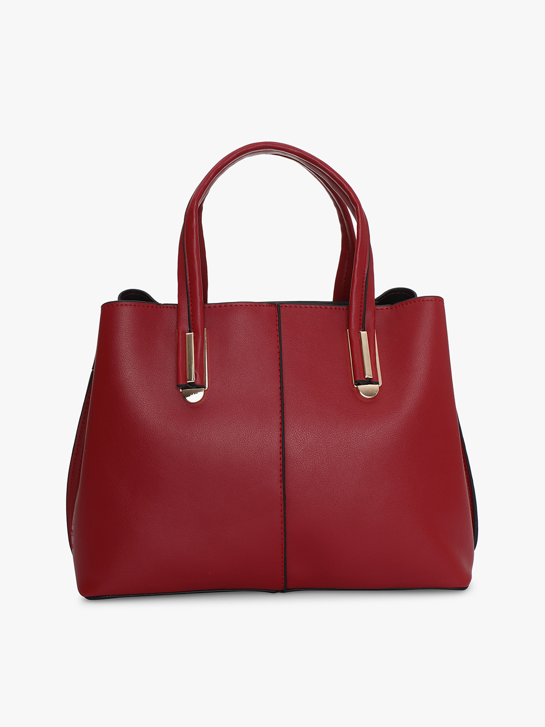 

PELLE LUXUR Textured Structured Handheld Bag, Maroon