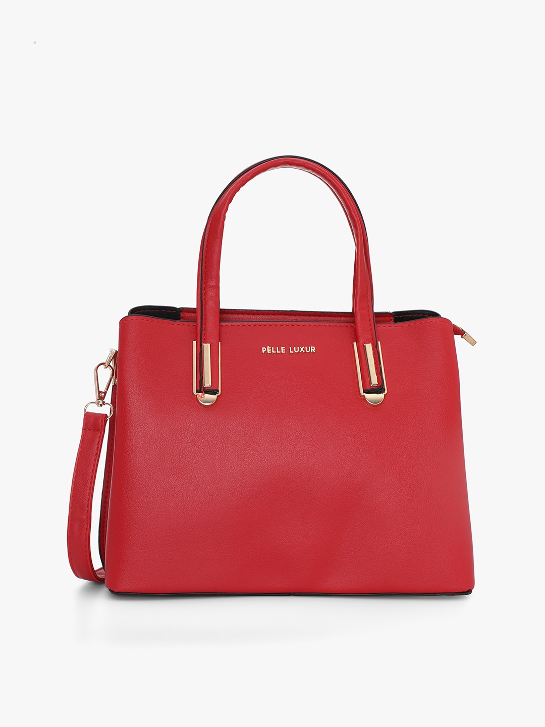 

PELLE LUXUR PU Structured Handheld Bag, Red