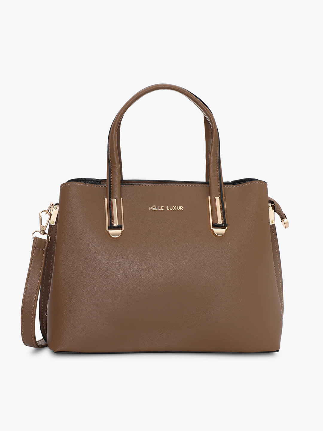 

PELLE LUXUR Structured Shoulder Bag, Brown