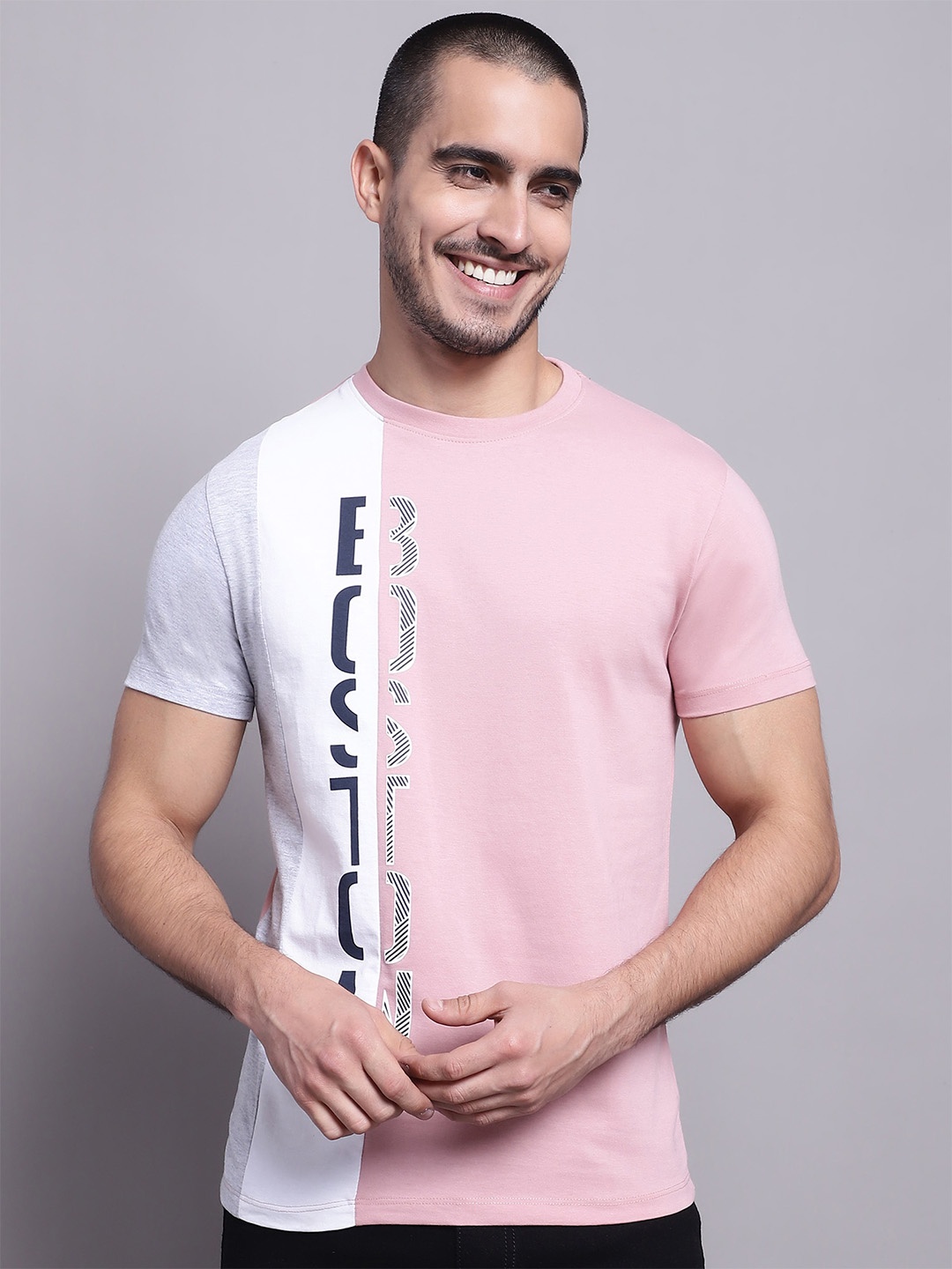 

Cantabil Typography Printed Cotton T-Shirt, Pink