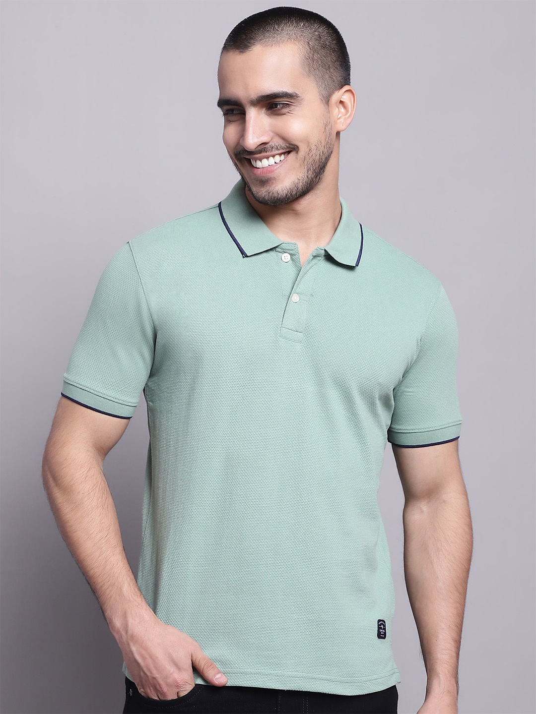 

Cantabil Polo Collar Cotton T-Shirt, Green