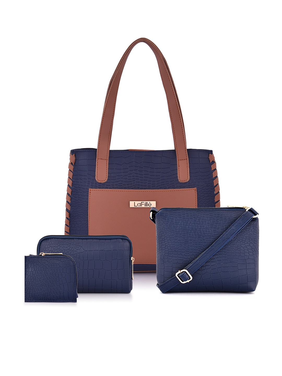 

LaFille Pack Of 4 PU Handbags, Blue