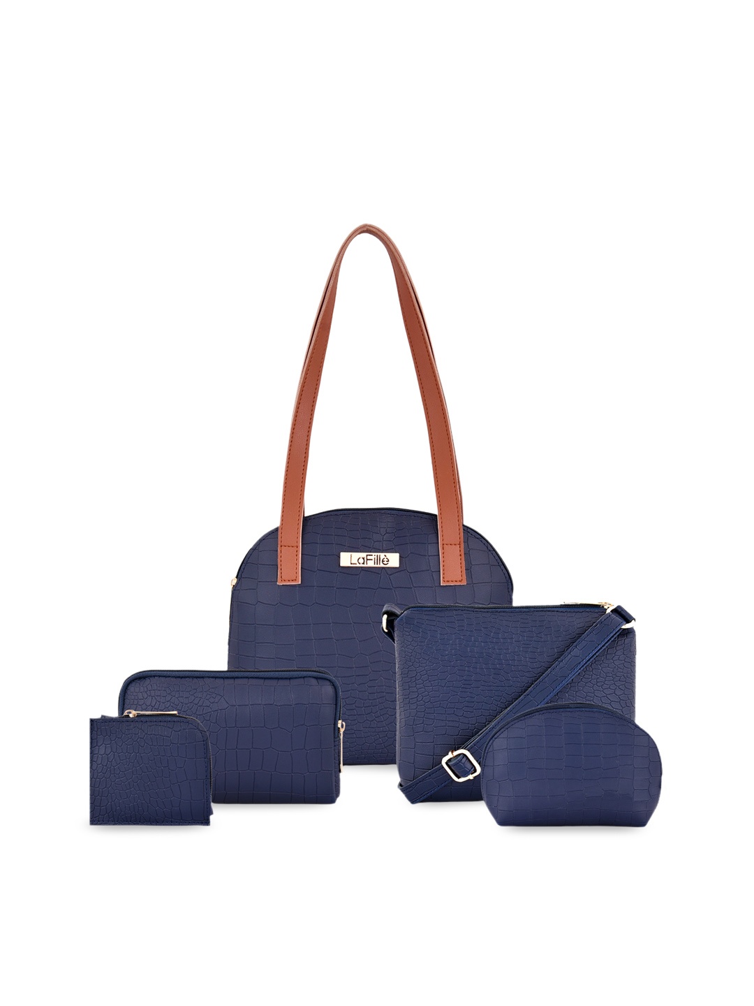 

LaFille Pack Of 5 PU Handbags, Blue