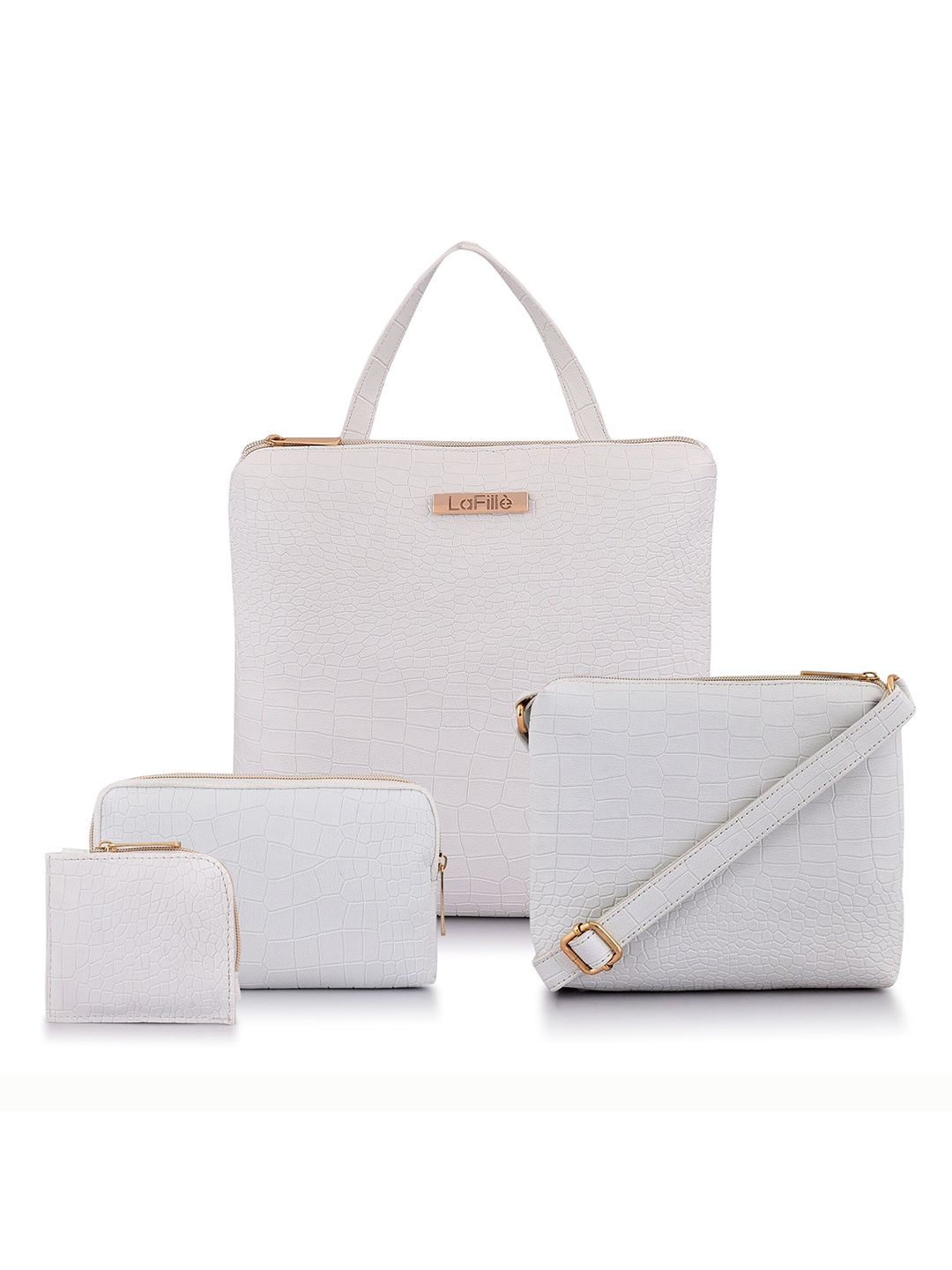 

LaFille Women Set Of 4 Backpack & Sling Bag, White