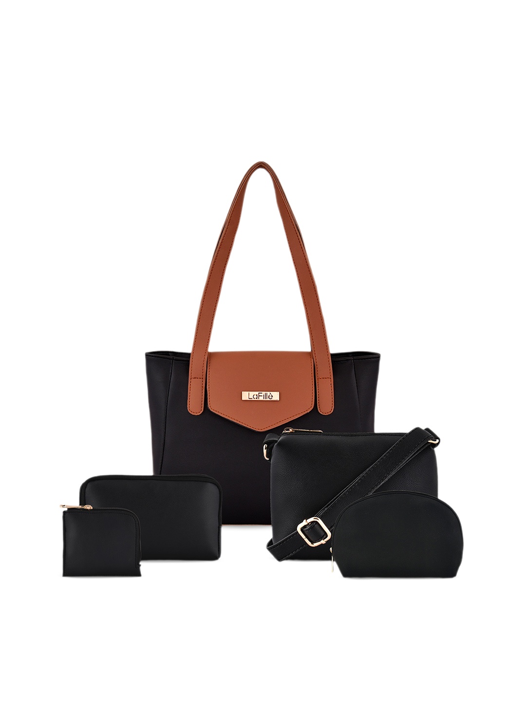 

LaFille Set of 5 Structured Shoulder Bag, Black