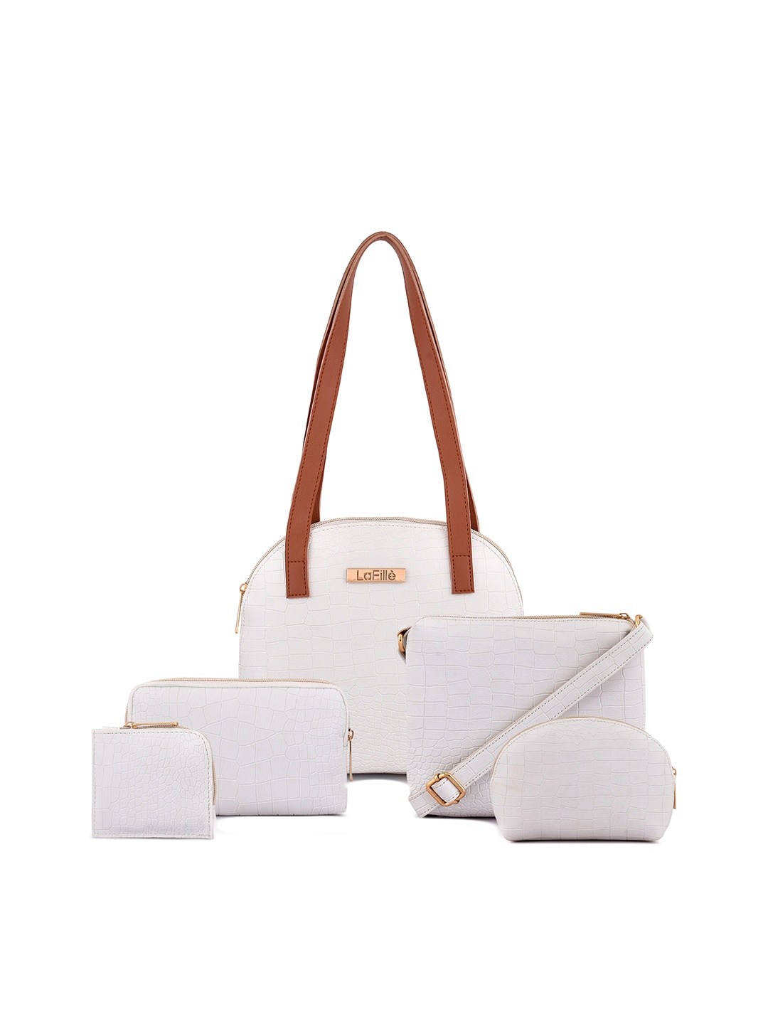 

LaFille Set Of 5 Structured Shoulder Bag, White