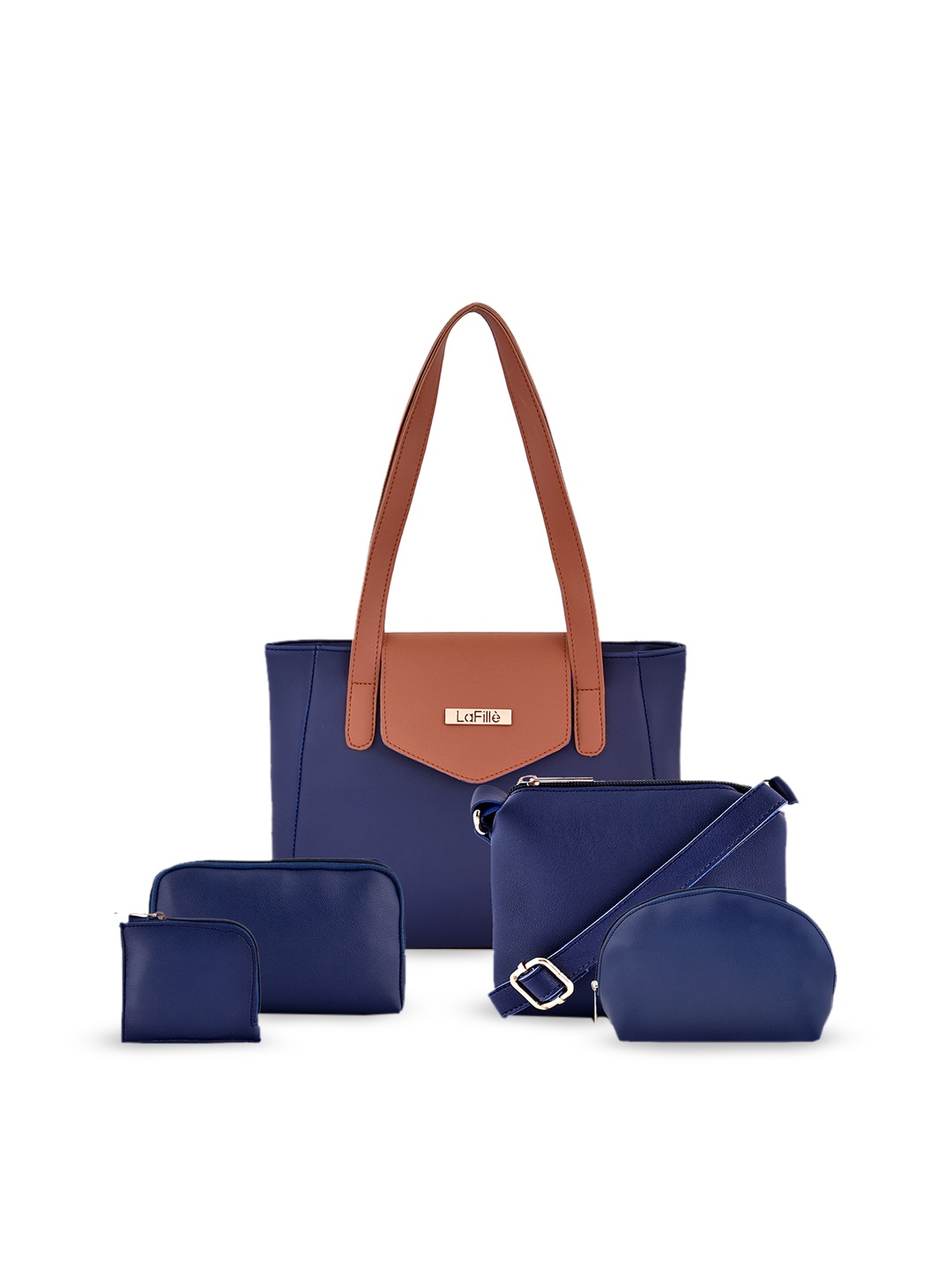 

LaFille Set Of 5 Structured Handbags, Navy blue
