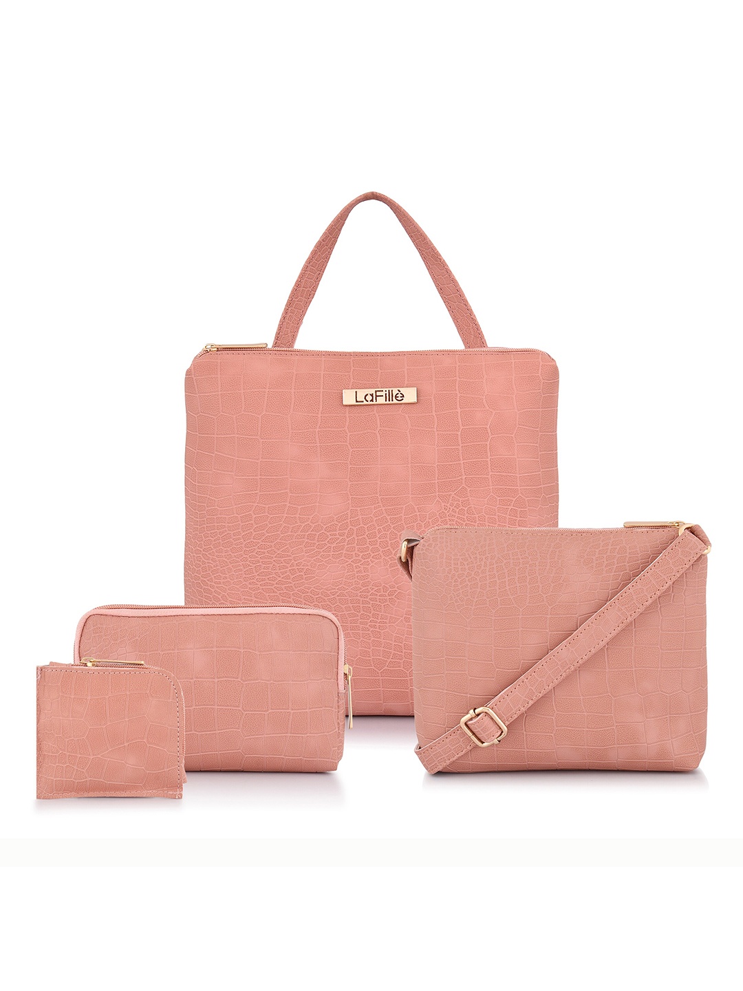 

LaFille Women Set Of 4 Backpack & Sling Bag, Peach