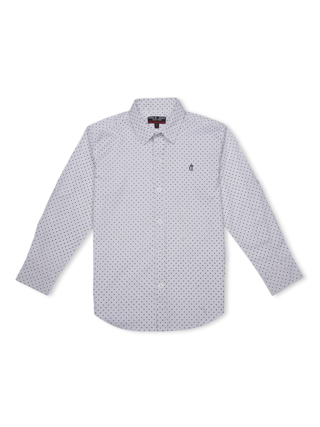 

Gini and Jony Boys Geometric Printed Cotton Casual Shirt, White
