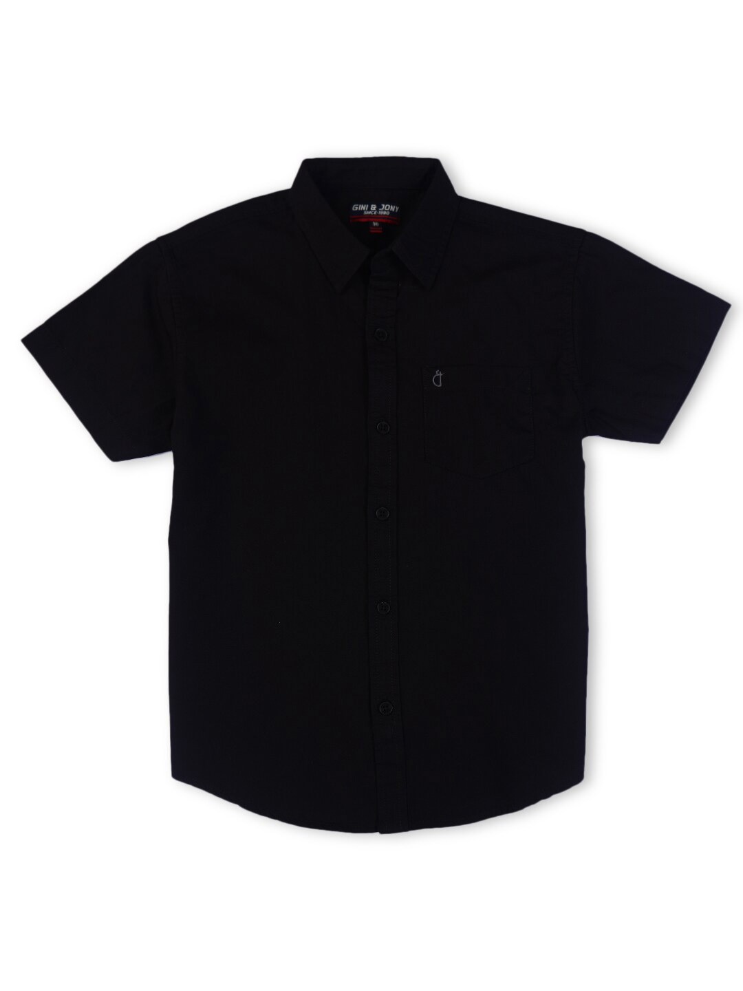 

Gini and Jony Boys Spread Collar Cotton Casual Shirt, Black