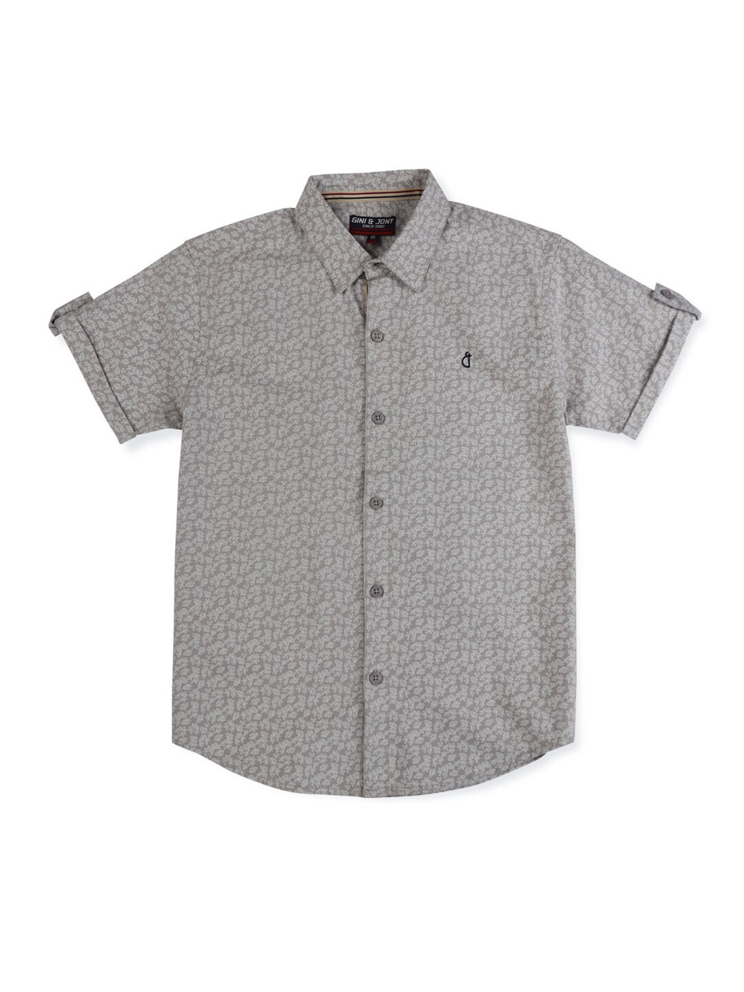 

Gini and Jony Boys Floral Printed Cotton Casual Shirt, Grey