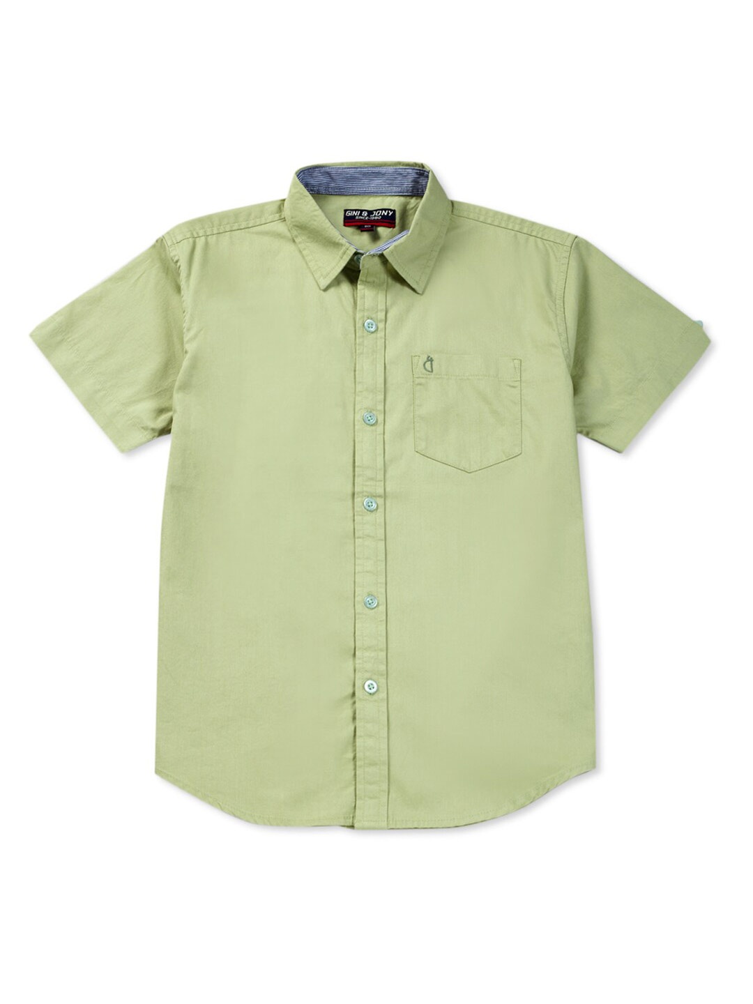 

Gini and Jony Infant Boys Spread Collar Cotton Casual Shirt, Green