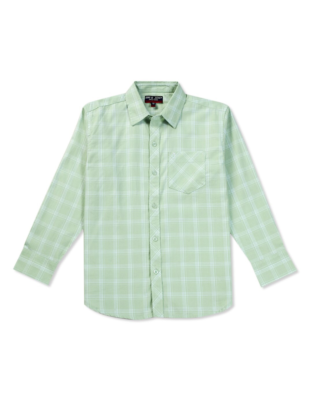 

Gini and Jony Boys Checked Opaque Cotton Casual Shirt, Green