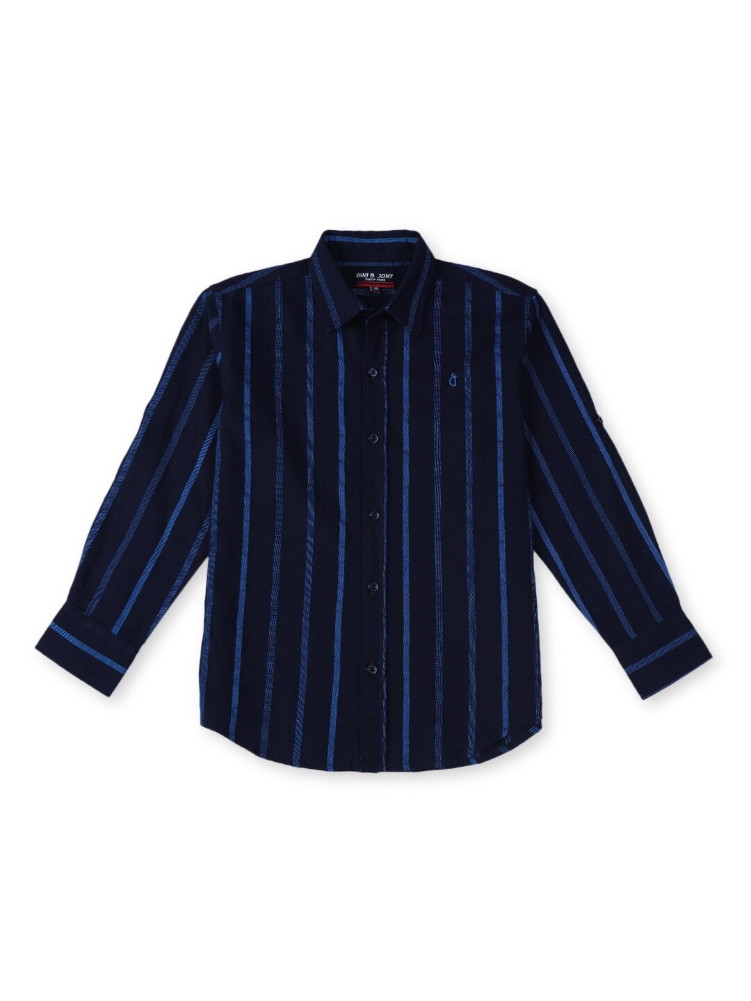 

Gini and Jony Boys Vertical Striped Opaque Cotton Casual Shirt, Navy blue