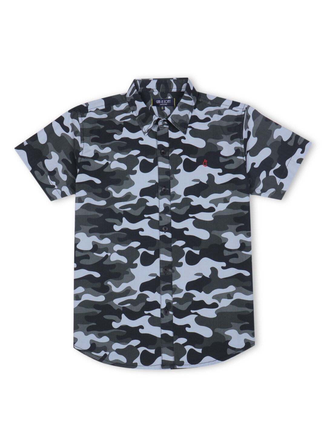

Gini and Jony Boys Camouflage Printed Cotton Casual Shirt, Olive