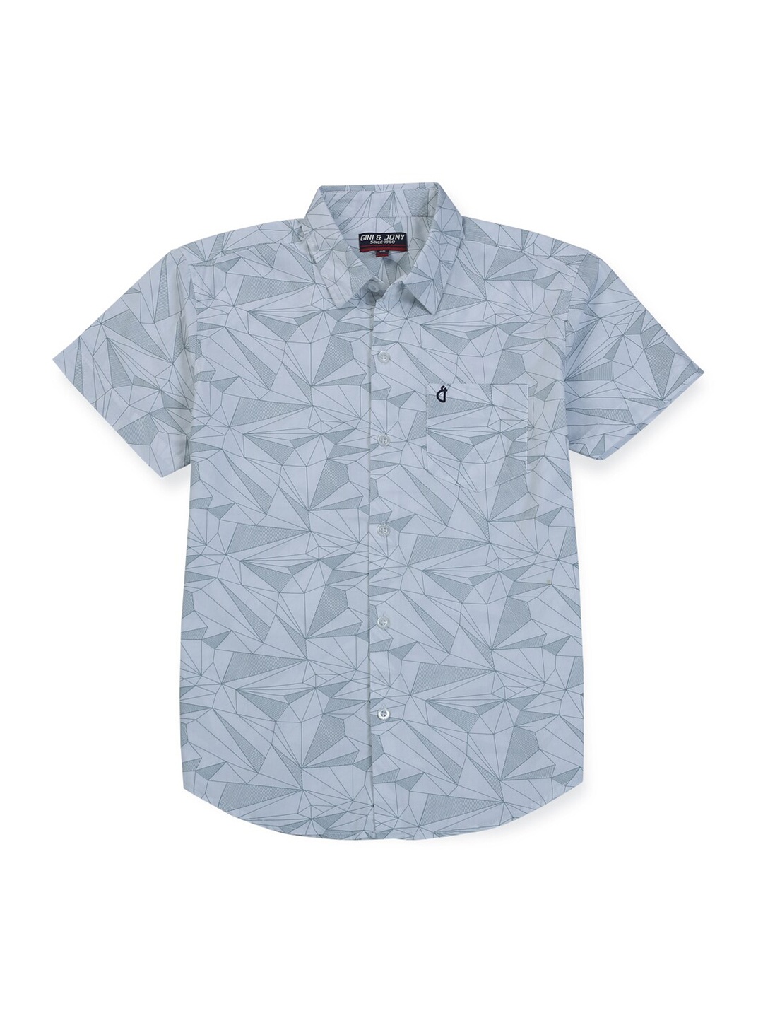 

Gini and Jony Boys Geometric Printed Cotton Casual Shirt, Grey