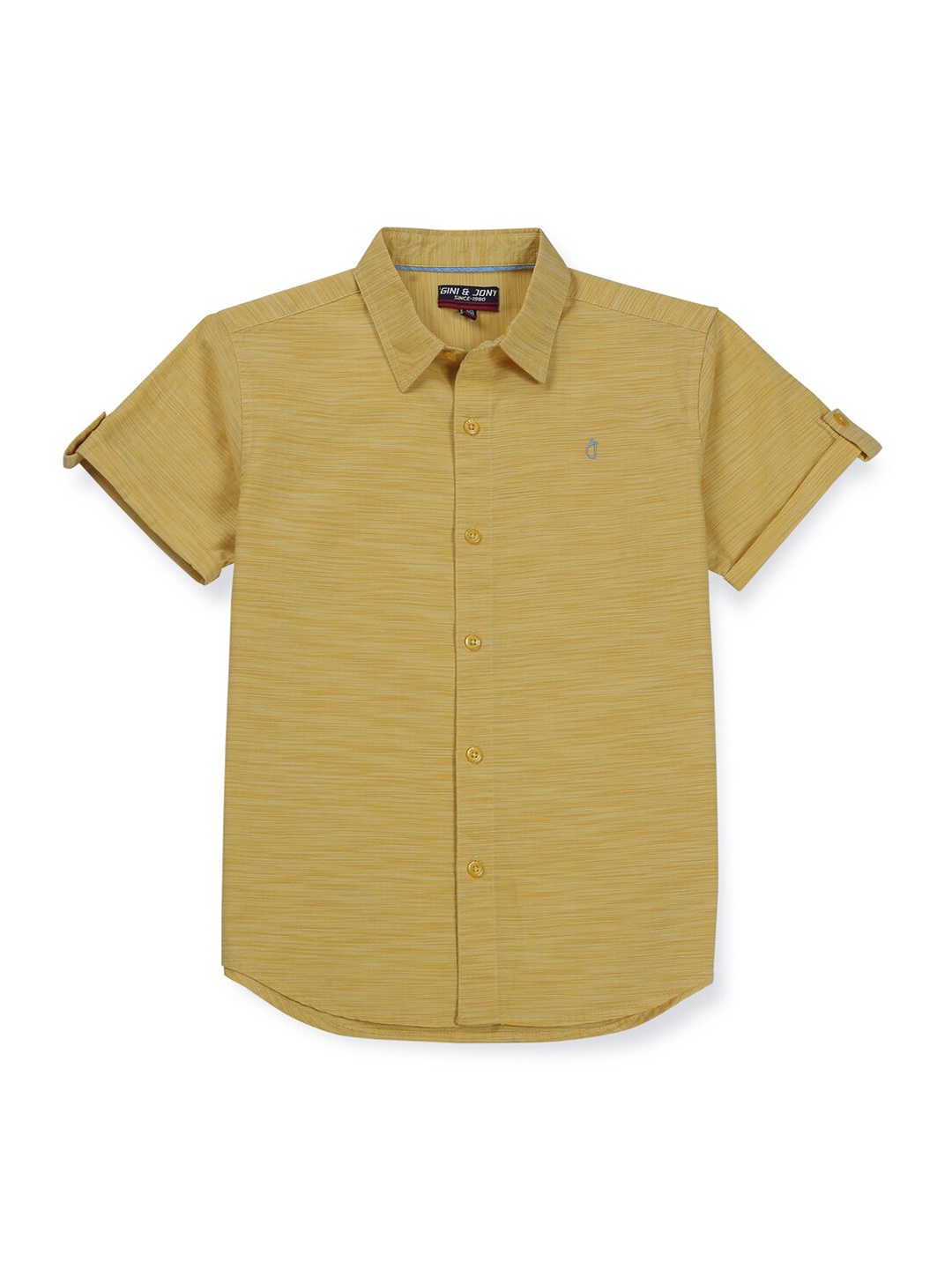 

Gini and Jony Boys Spread Collar Cotton Casual Shirt, Yellow