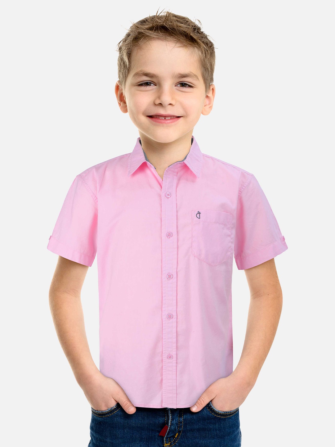 

Gini and Jony Boys Cotton Casual Shirt, Pink