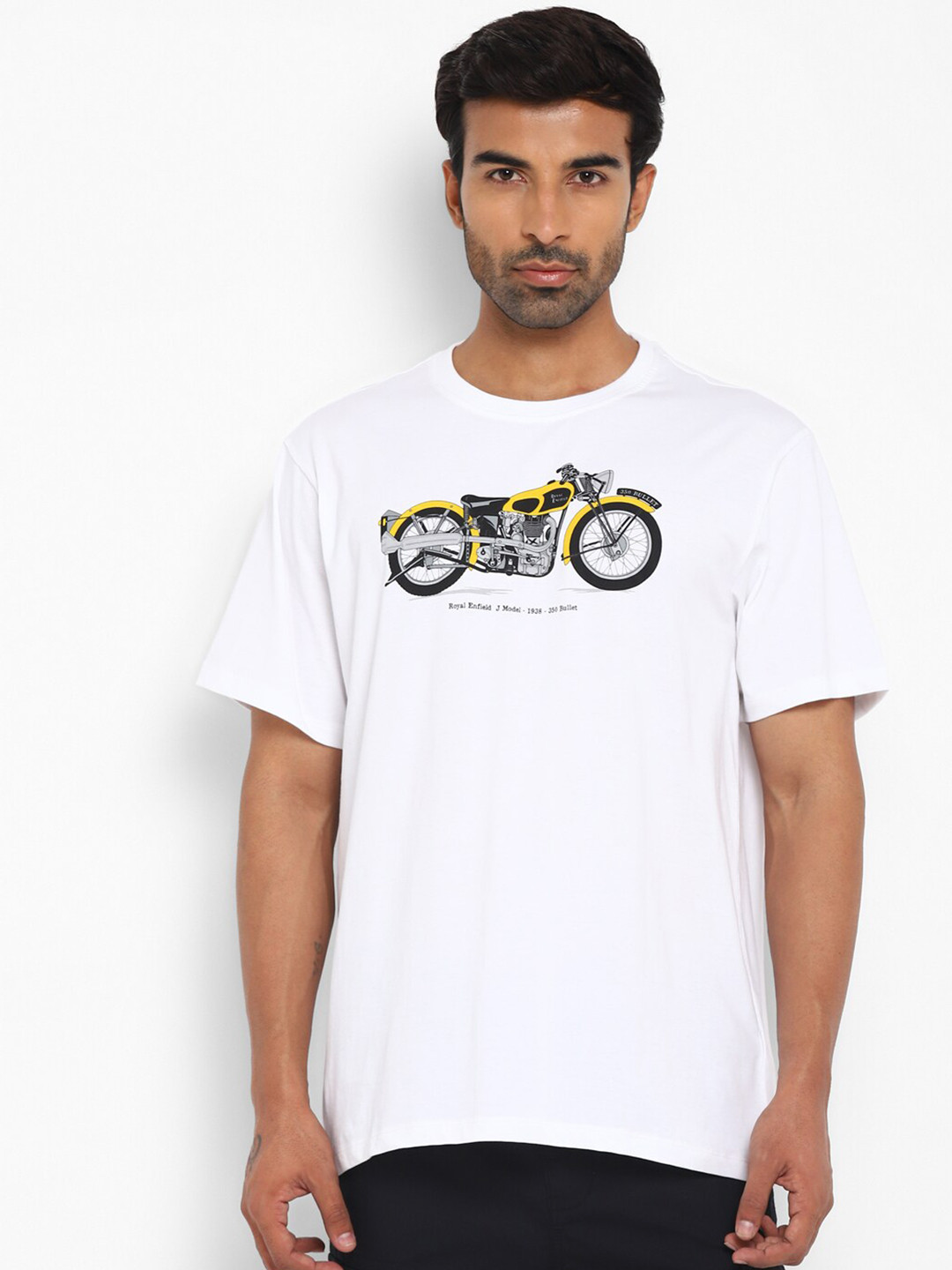

Royal Enfield Biker Printed Pure Cotton T-shirt, White