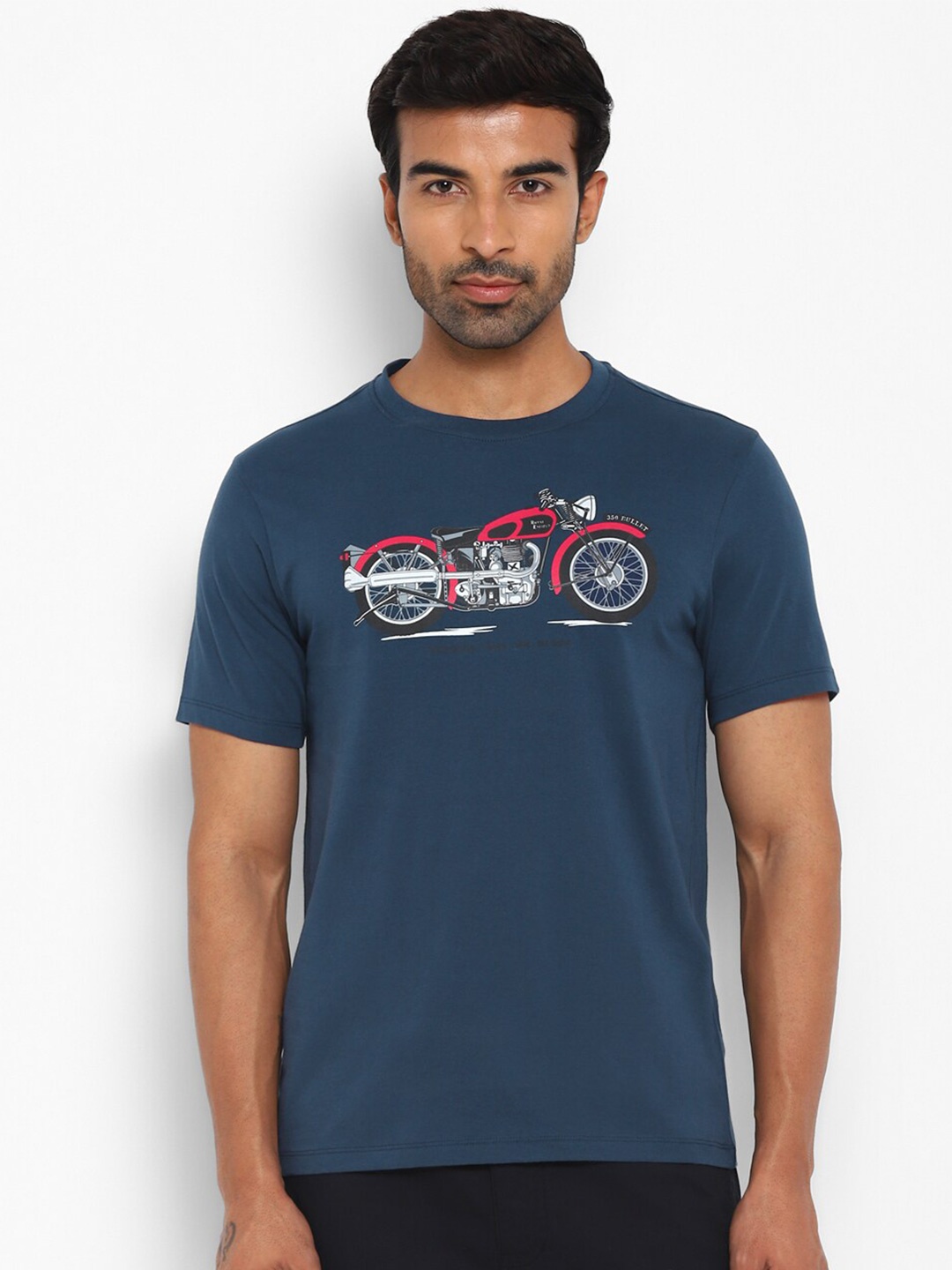 

Royal Enfield Graphic Printed Pure Cotton T-Shirt, Teal