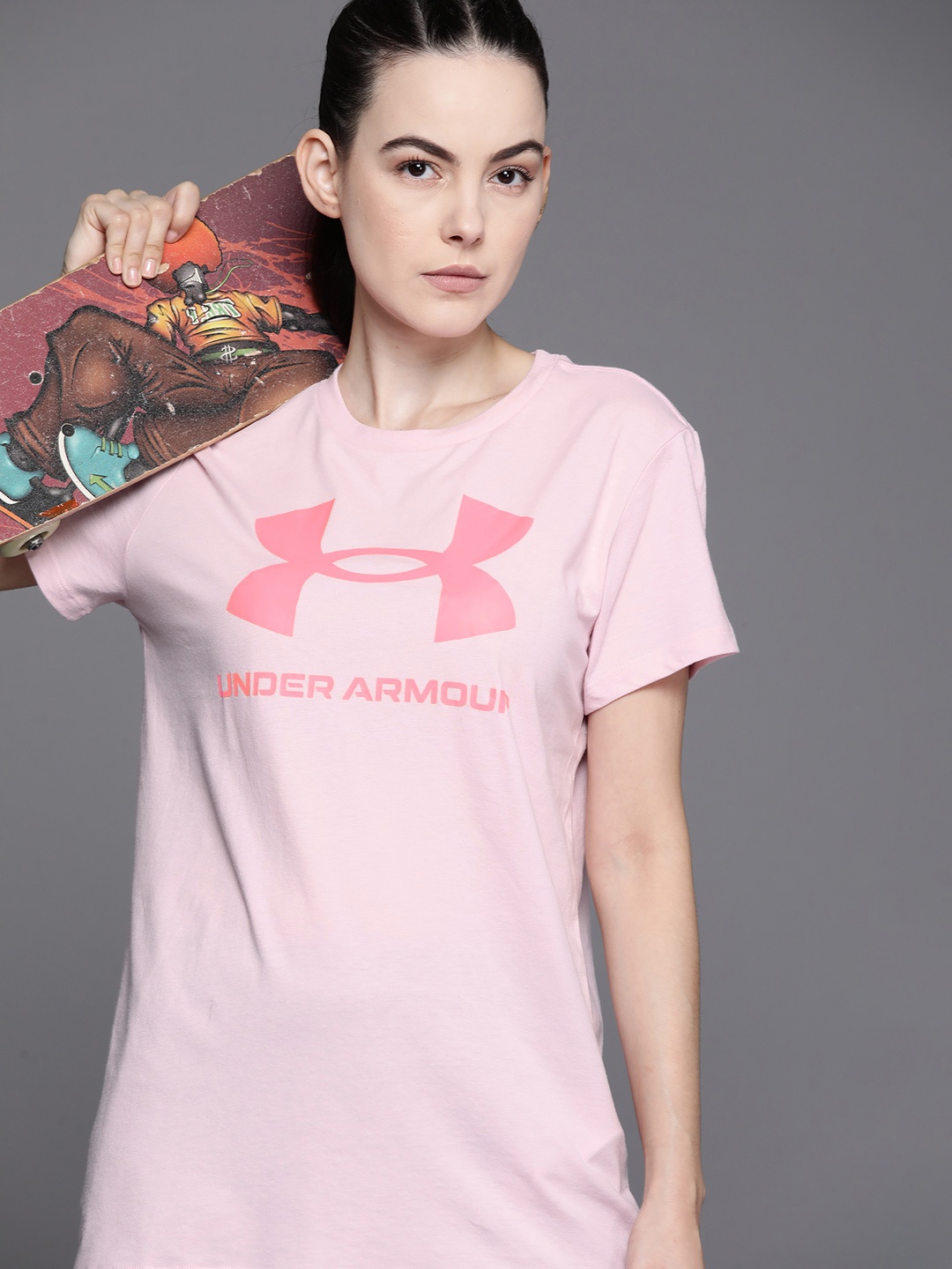 

UNDER ARMOUR Quick-Dry Graphic Short Sleeve Training T-shirt, Pink