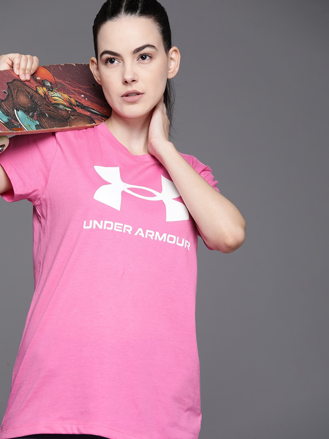 

UNDER ARMOUR Quick-Dry Graphic Short Sleeve Training T-shirt, Pink