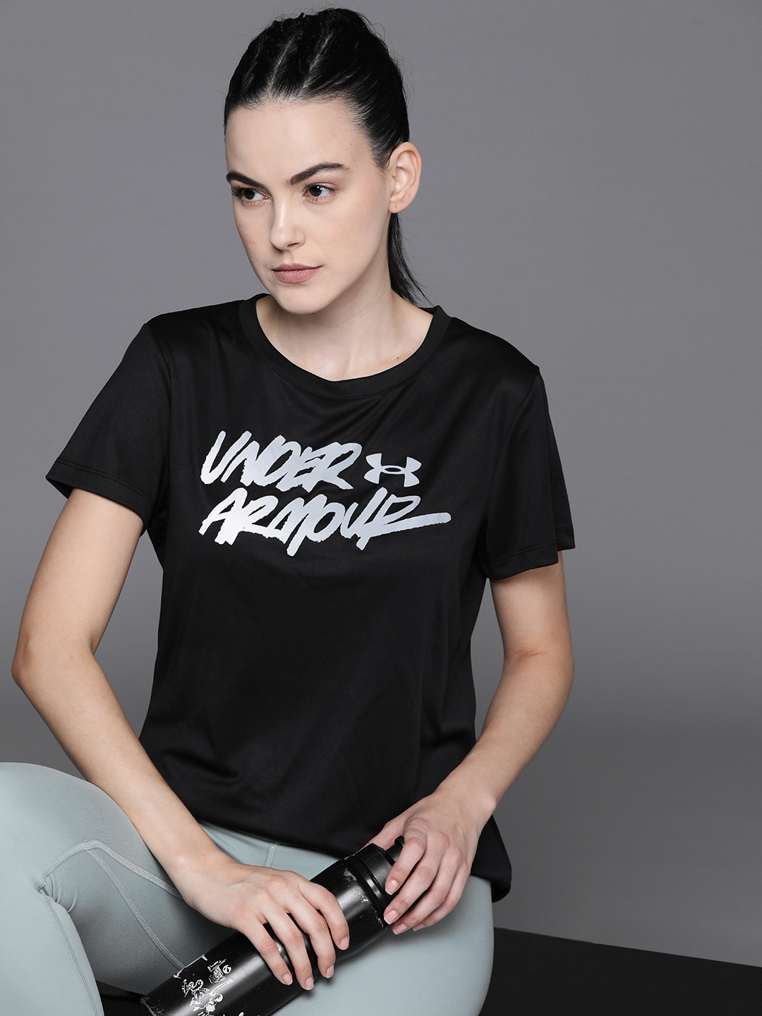 

UNDER ARMOUR Gradient Logo Print Short Sleeve Training T-shirt, Black