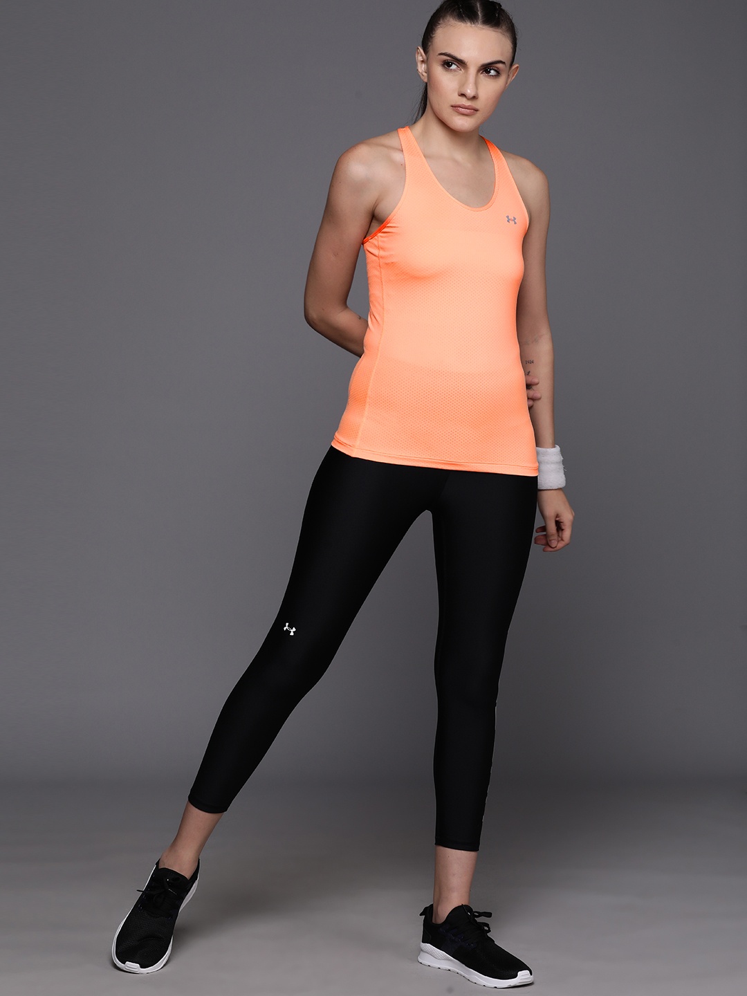 

UNDER ARMOUR Racerback Fitted HeatGear Tank Training T-shirt, Orange