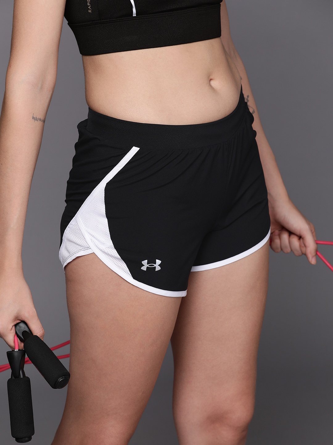 

UNDER ARMOUR Fly-By 2.0 Colourblocked Low-Rise Running Shorts, Black