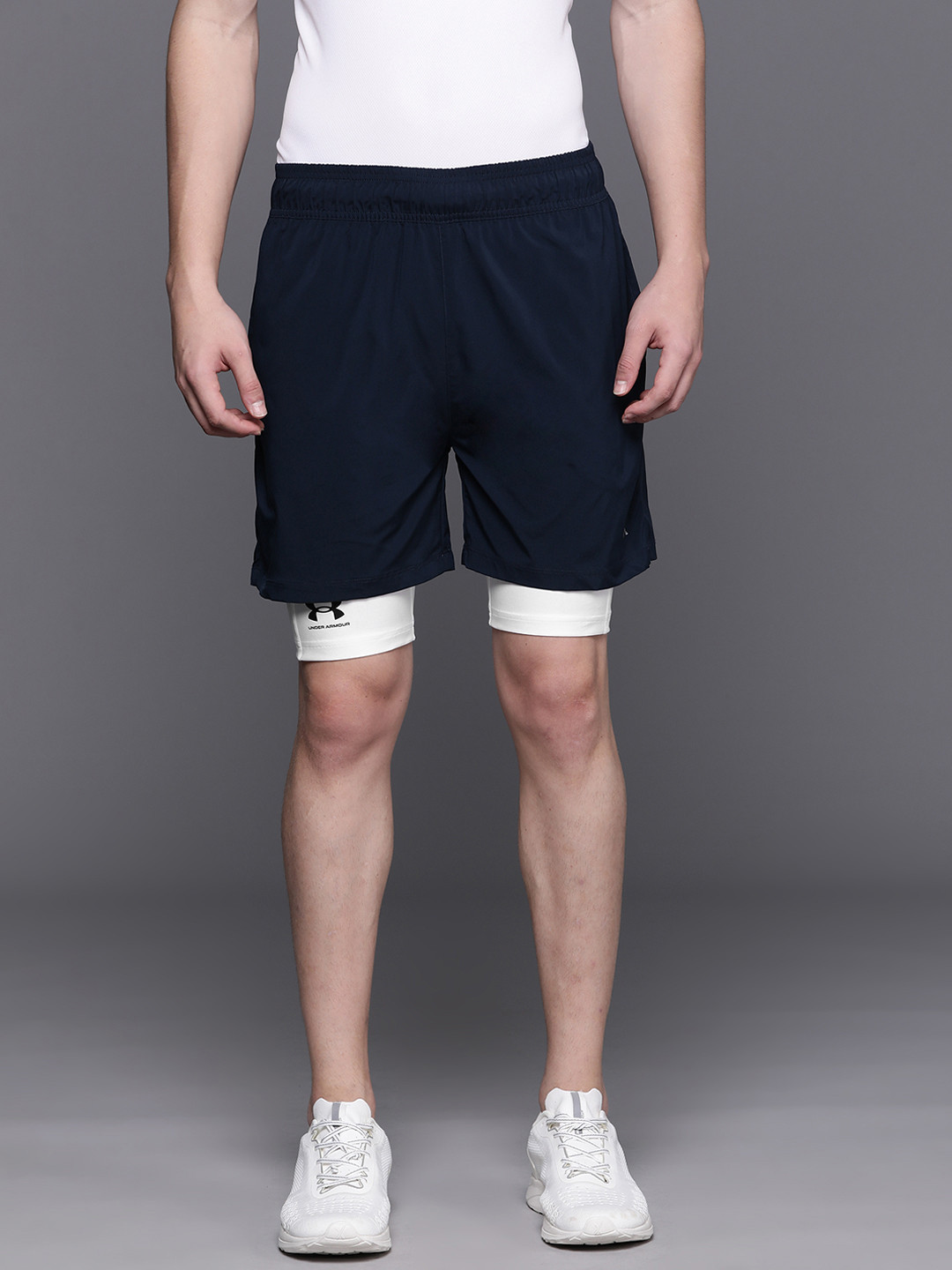 

UNDER ARMOUR Men HeatGear Compression Training Or Gym Sports Shorts, White