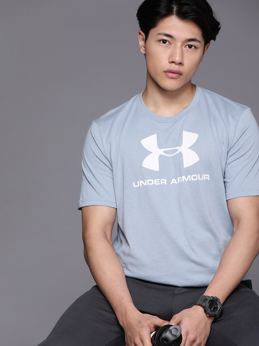 

UNDER ARMOUR Brand Logo Printed Loose Fit Sportstyle T-shirt, Blue