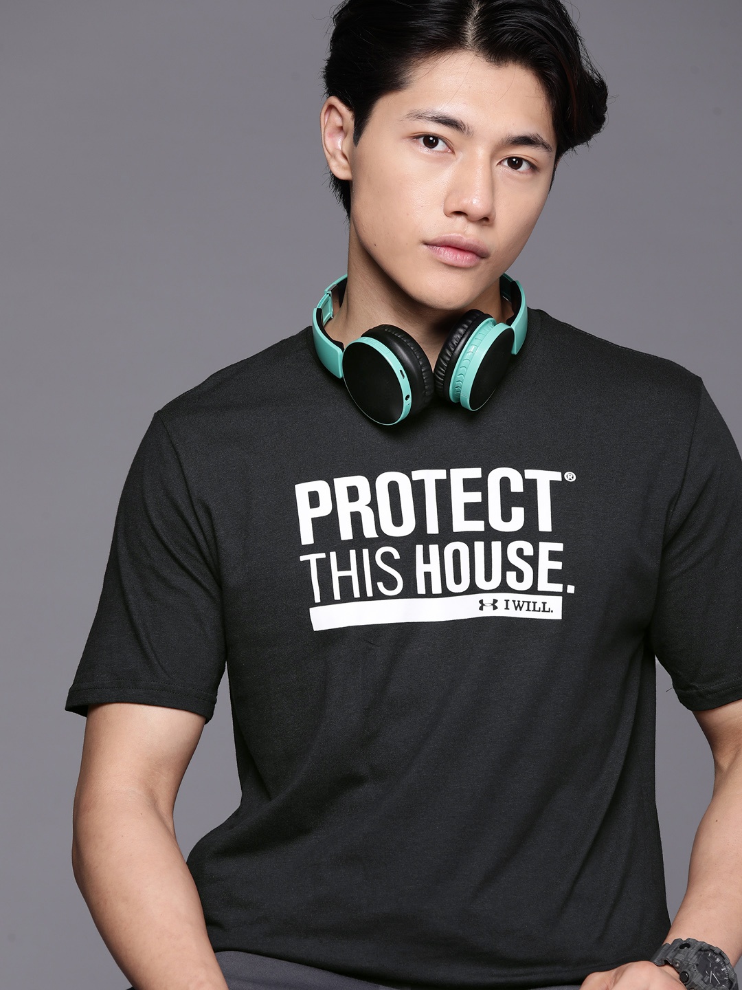

UNDER ARMOUR Protect This House Printed T-shirt, Black