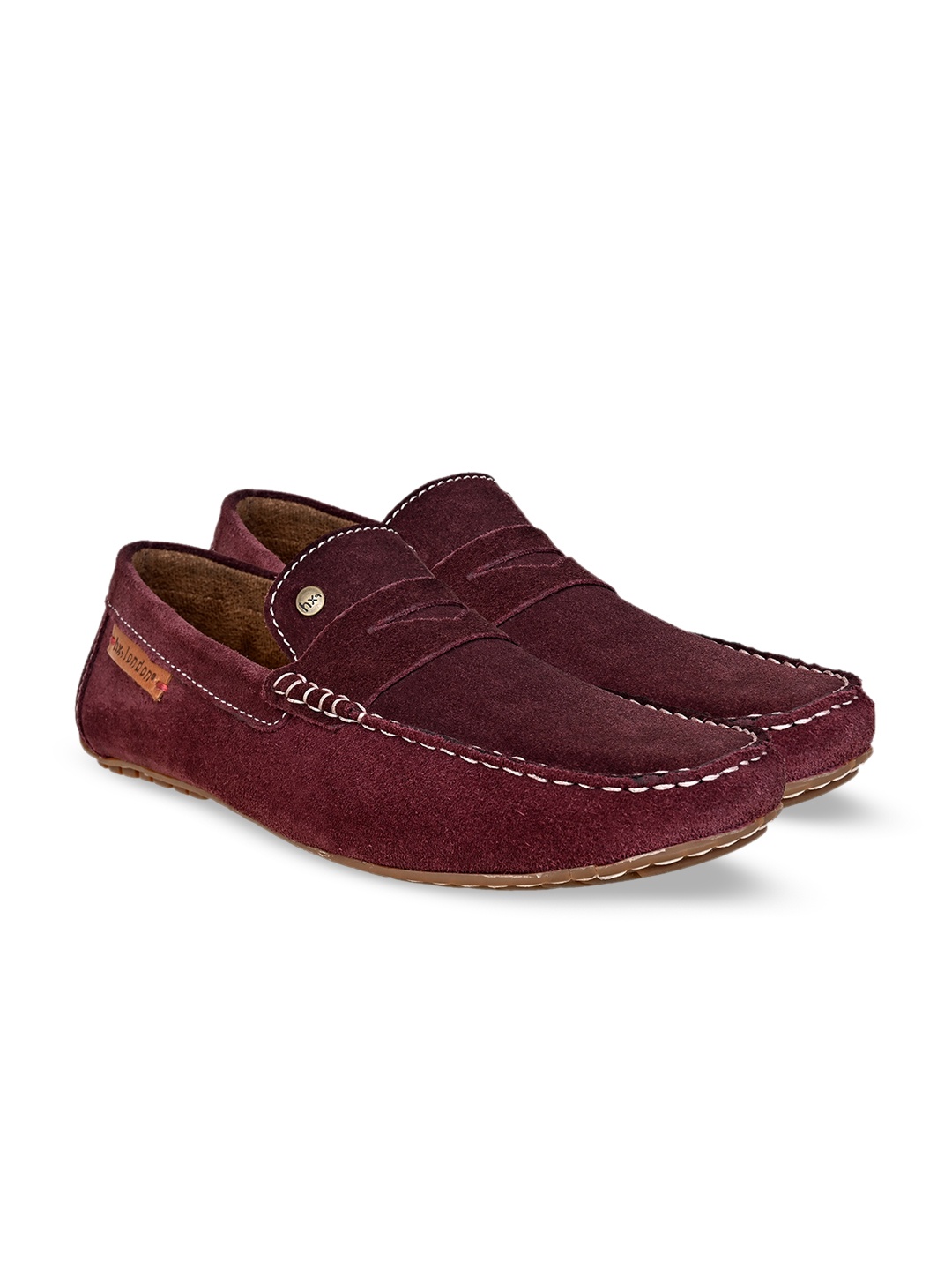 

HX London Men Lightweight Comfort Insole Suede Driving Shoes, Burgundy