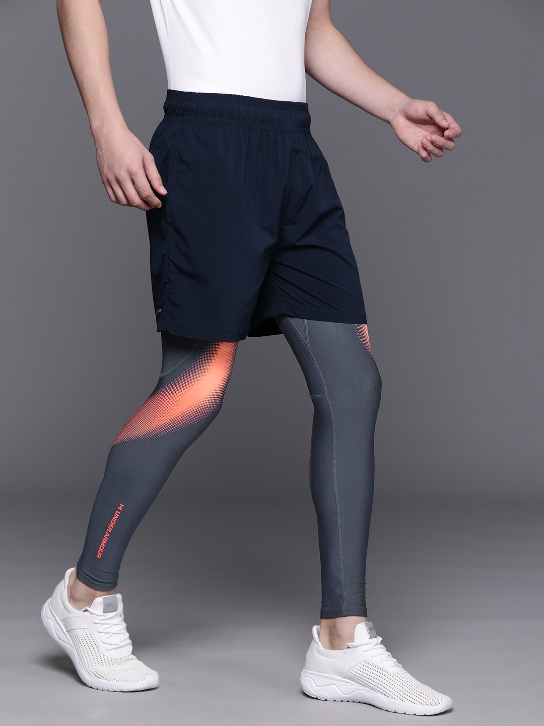 

UNDER ARMOUR Men Printed HeatGear Tights, Grey