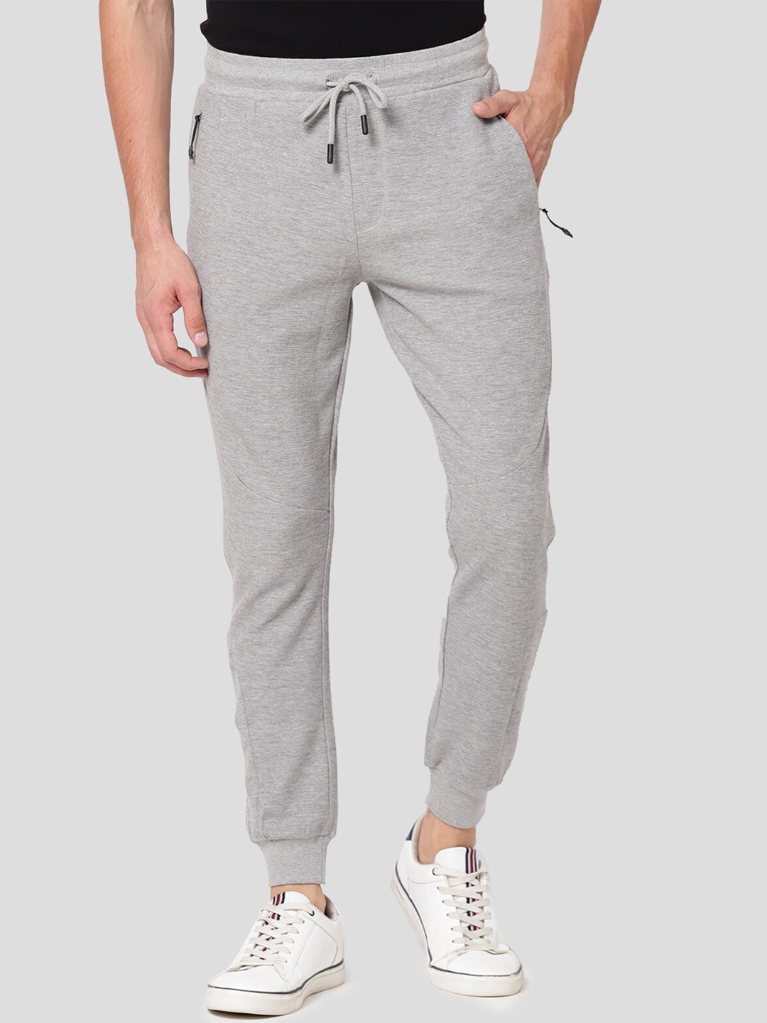 

R&B Men Mid Rise Cotton Joggers, Grey