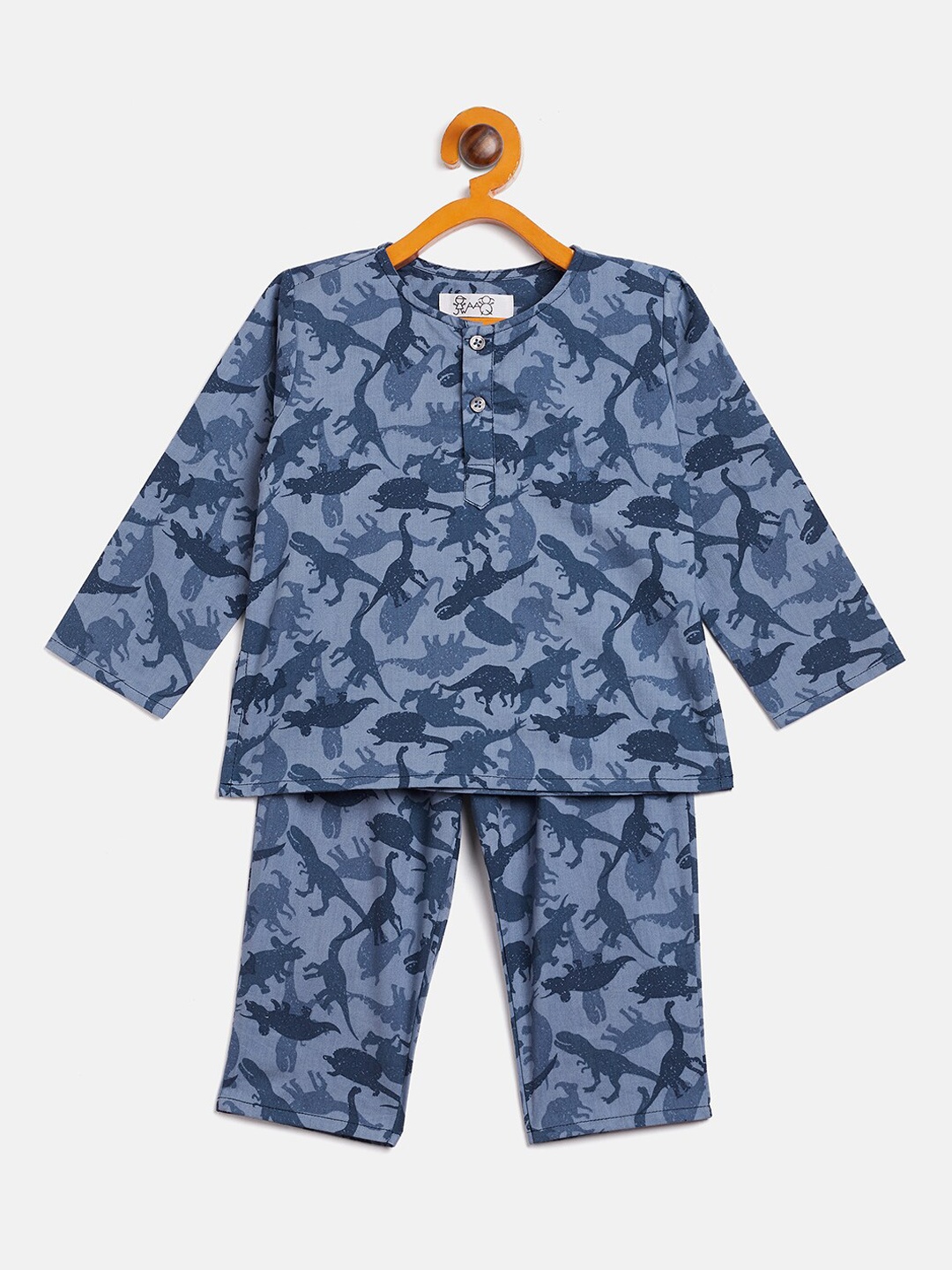 

JWAAQ Infant Kids Graphic Printed Pure Cotton Night Suit, Blue