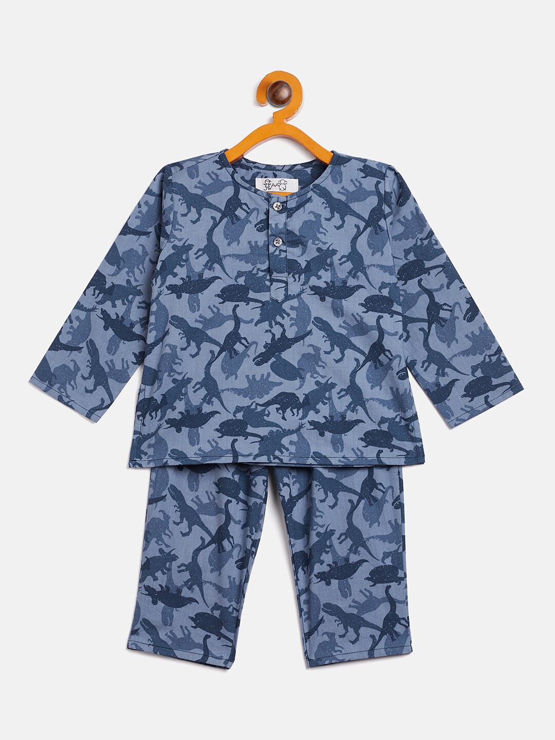 

JWAAQ Infant Kids Graphic Printed Pure Cotton Night Suit, Blue