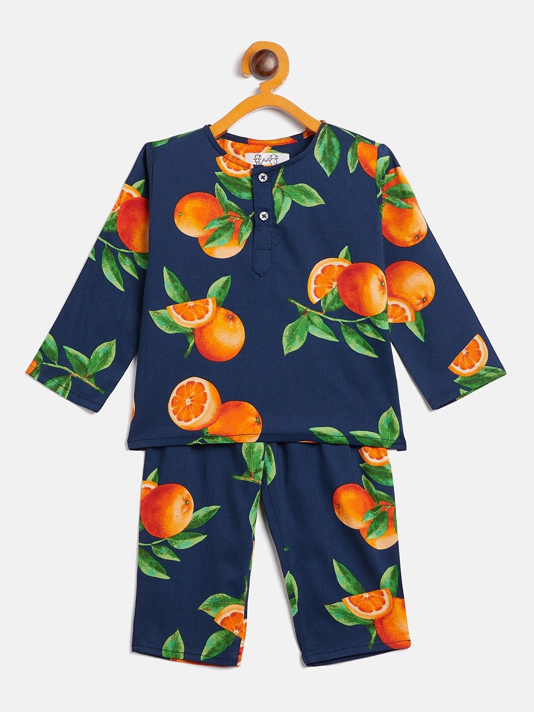 

JWAAQ Infant Kids Graphic Printed Pure Cotton Night Suit, Navy blue