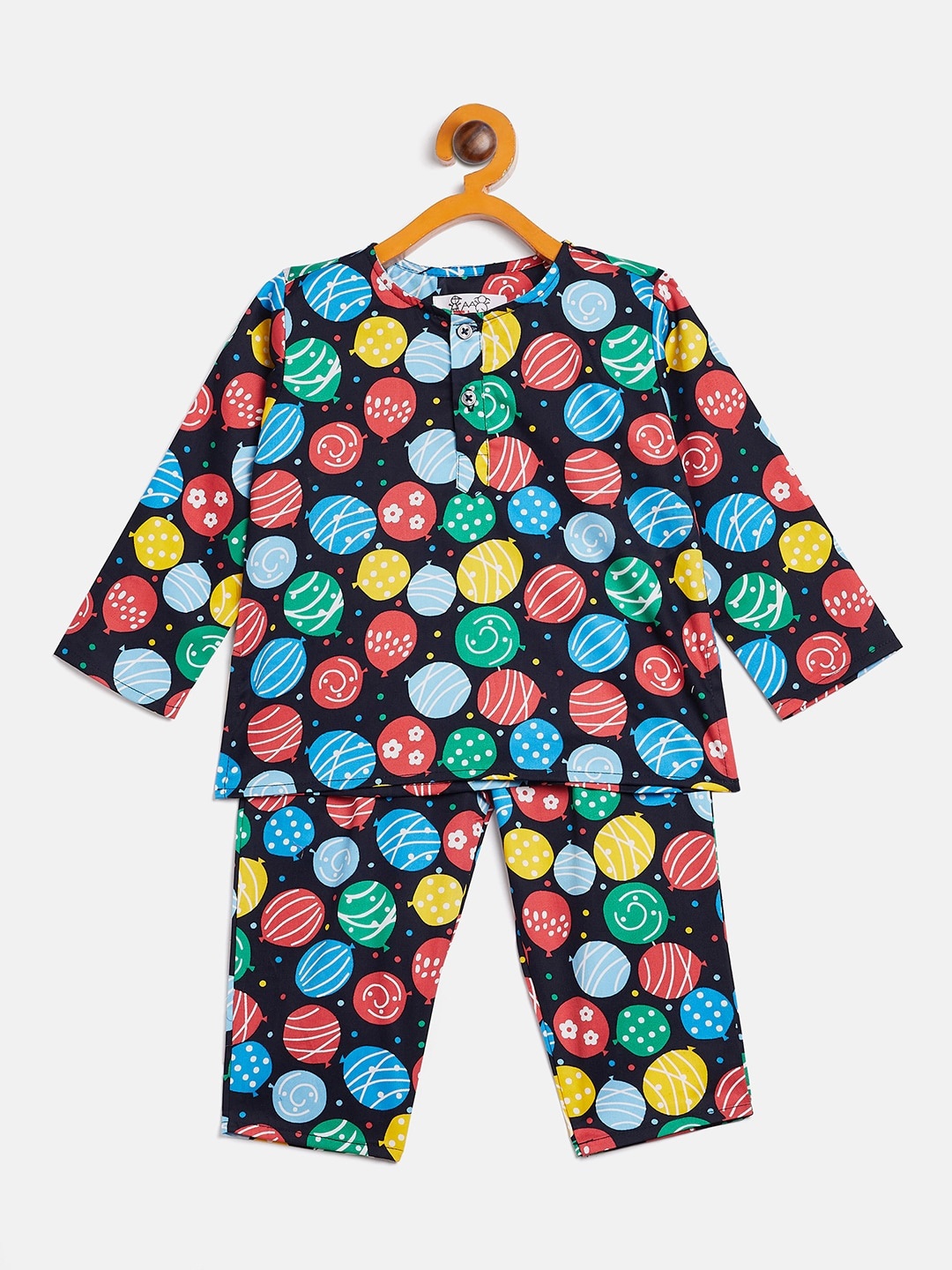 

JWAAQ Kids Printed Night suit, Black