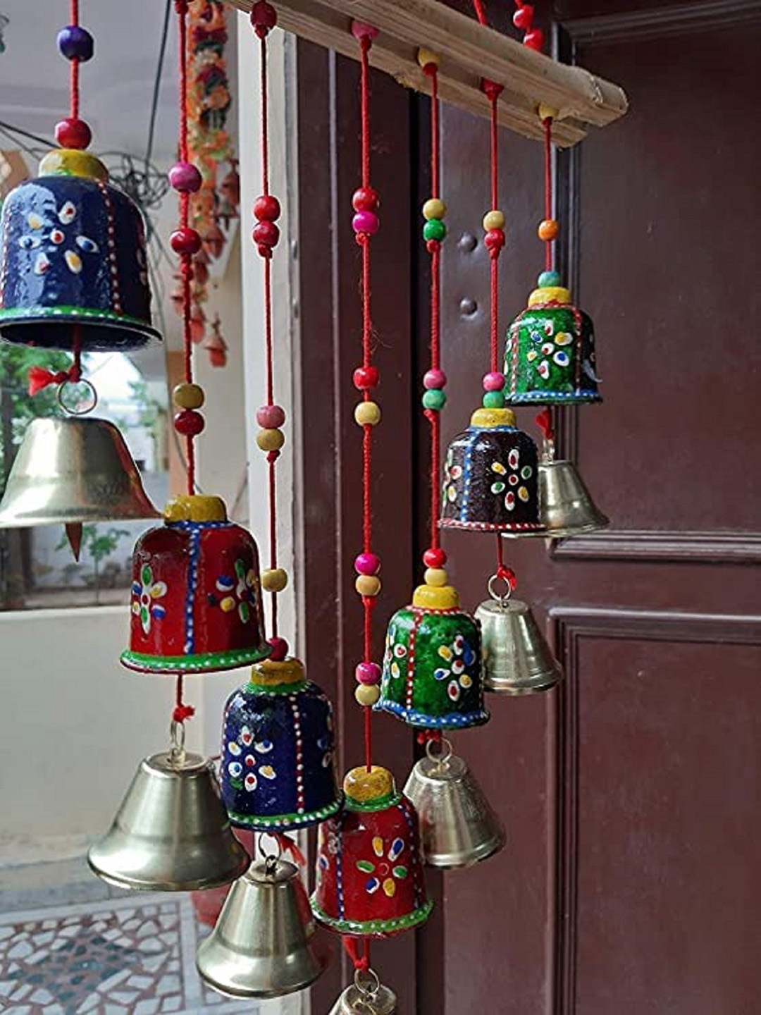 

Fashion Bizz Decorative Bell Door Hanging Wood Windchimes, Multi