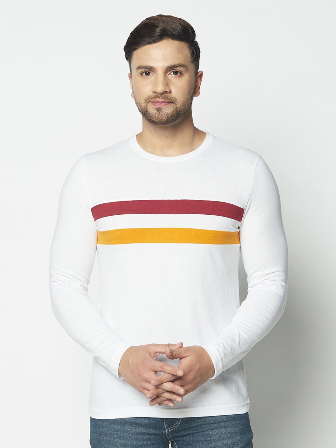 

GLITO Striped Cotton T-Shirt, Red