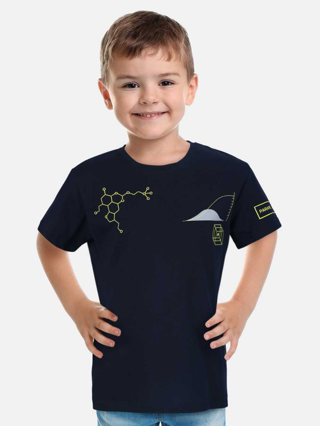 

Gini and Jony Boys Printed Cotton T-shirt, Navy blue