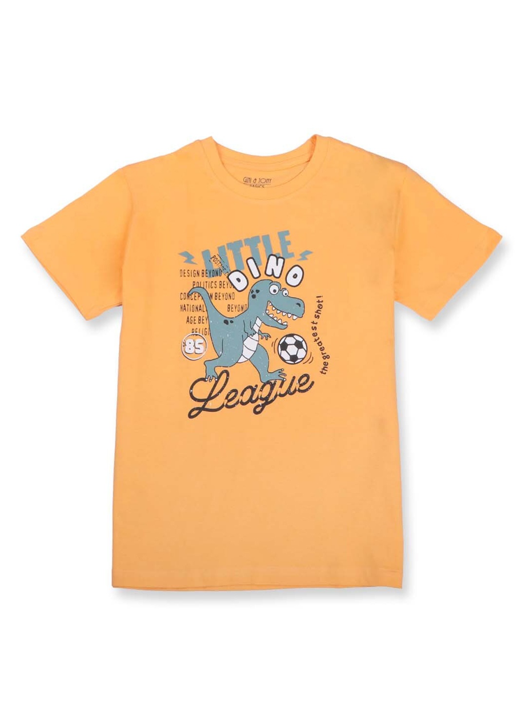 

Gini and Jony Boys Graphic Printed Cotton T-Shirt, Orange