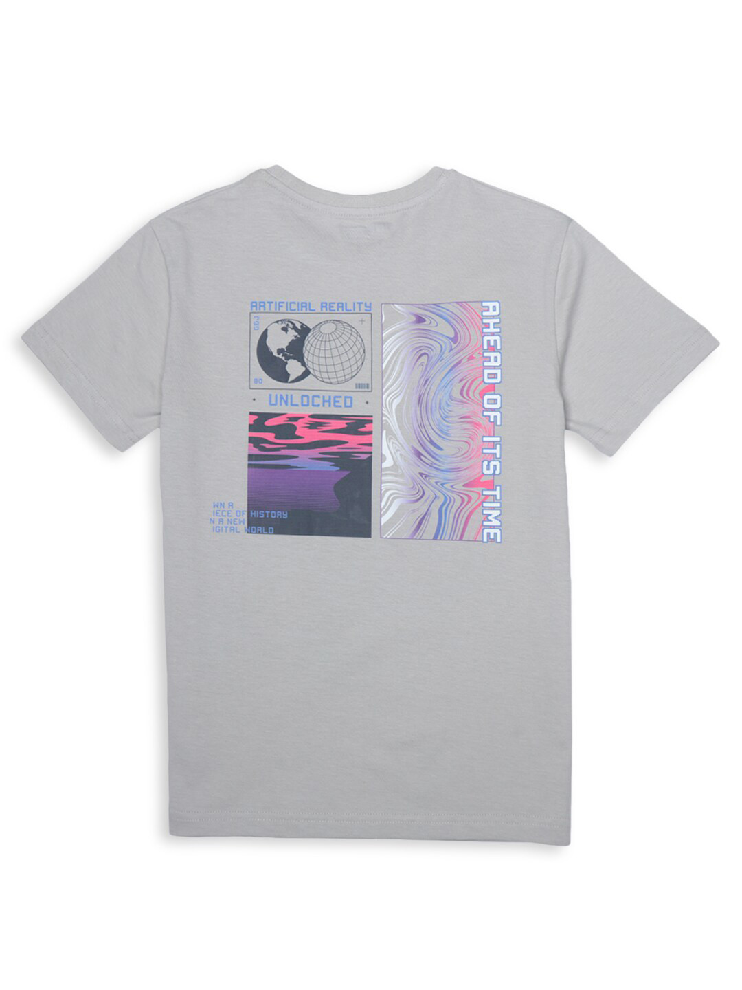 

Gini and Jony Boys Conversational Printed Cotton T-Shirt, Grey