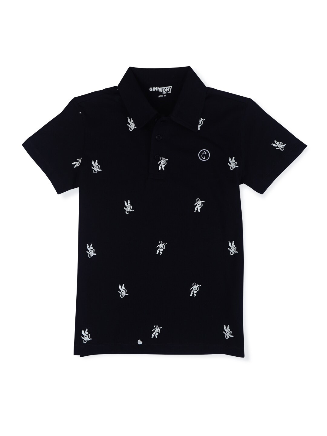

Gini and Jony Boys Printed Polo Collar Pure Cotton T-shirt, Navy blue