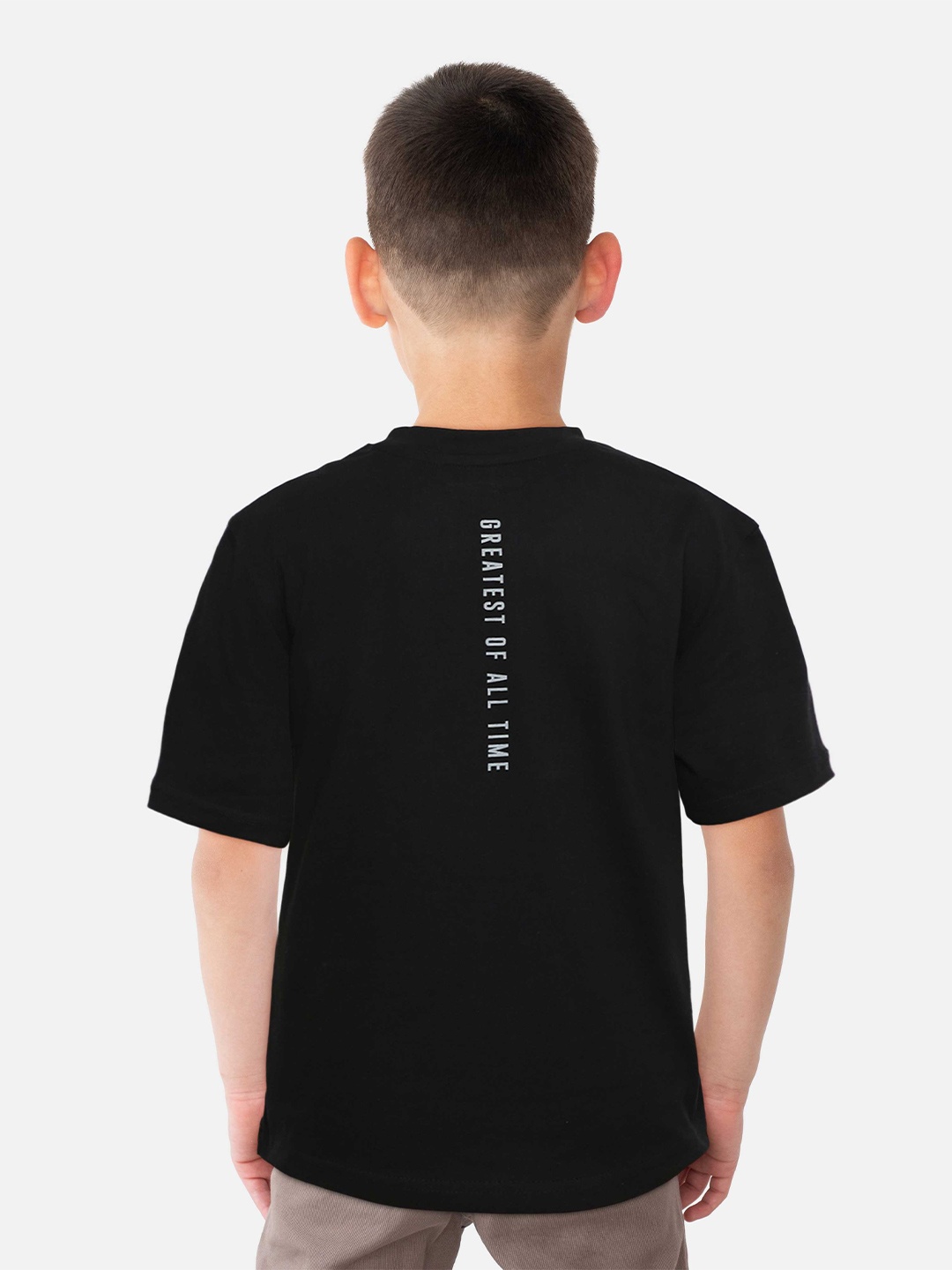 

Gini and Jony Boys Typography Printed Cotton T-shirt, Black