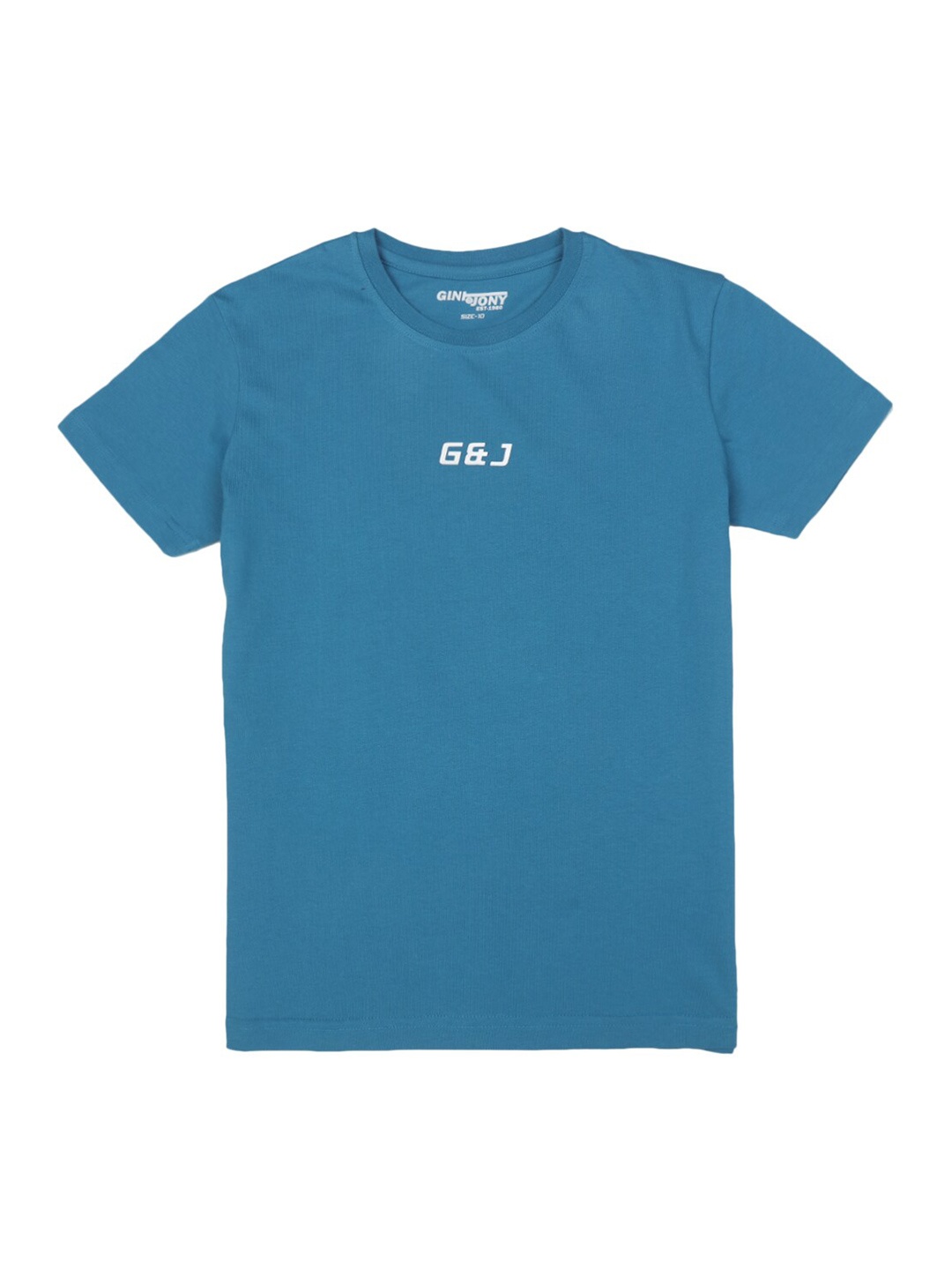 

Gini and Jony Boys Round Neck Cotton T-shirt, Blue