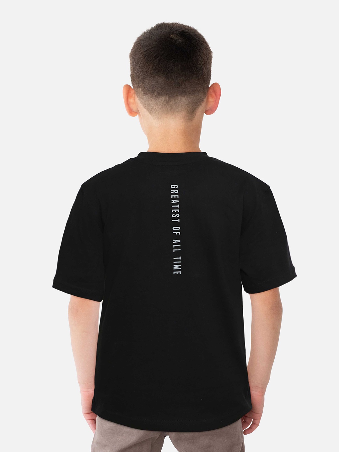 

Gini and Jony Boys Typography Printed Cotton T-shirt, Black